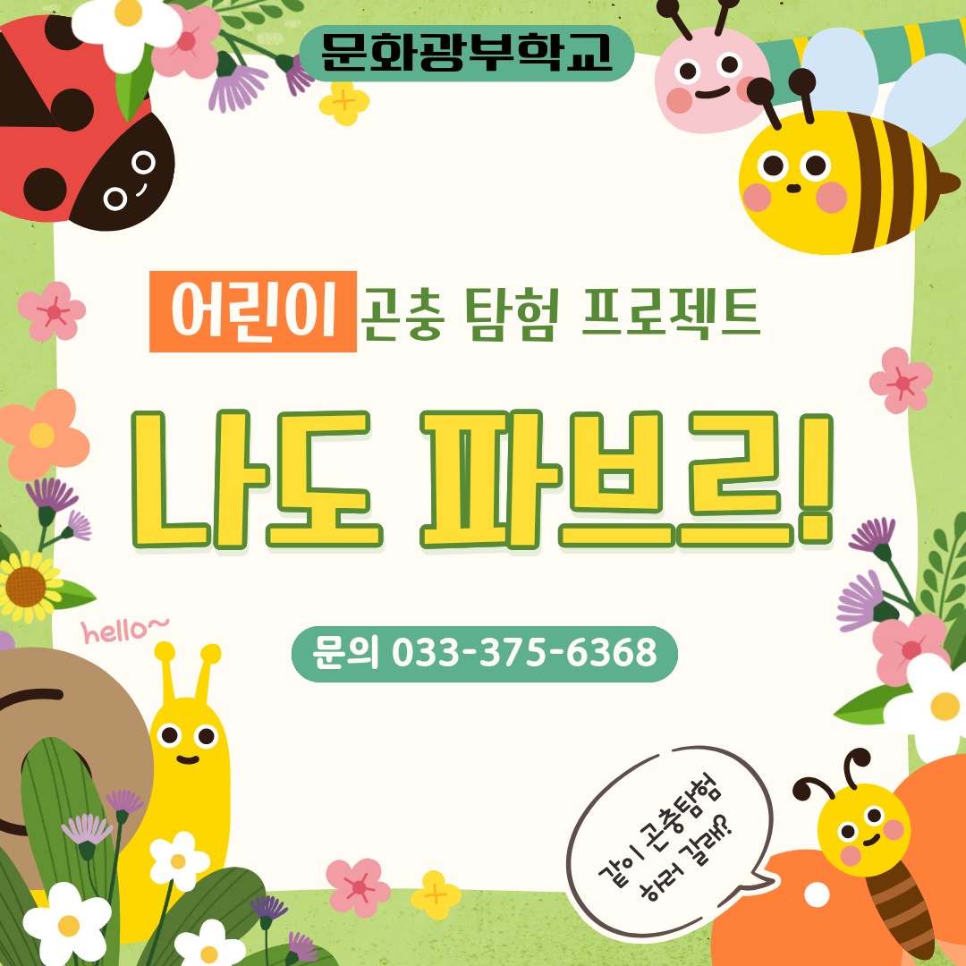 [문화도시 영월] 문화광부학교 「나도 파브르!」 수강생  모집